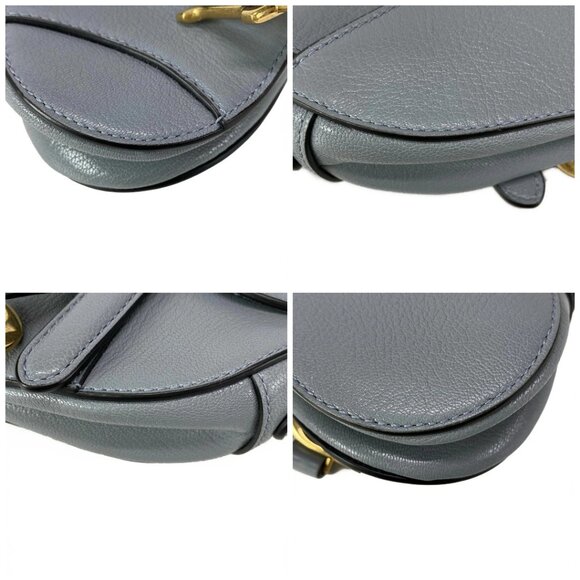 Auth DIOR/ChristianDior Saddle Microbag - Cloud Blue Leather Handbag - Picture 16 of 16